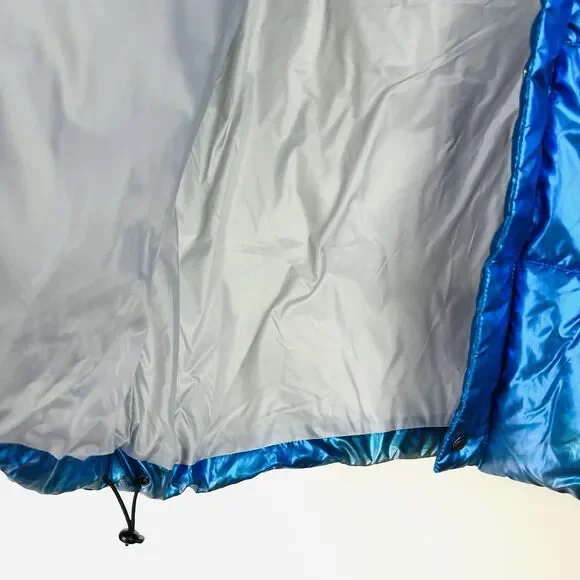 NWT Amazing CHAMPION x NASA Metallic Blue Puffer Space Jacket Puffer Coat Large - Picture 13 of 15